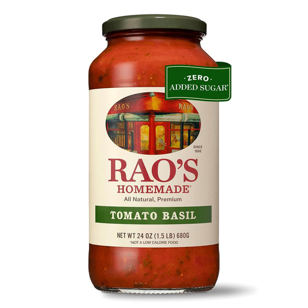 Rao's Homemade Tomato Basil Sauce, 24 oz, Tomato Sauce, All Purpose, Keto Friendly Pasta Sauce, Premium Quality, Tomatoes from Italy and Basil