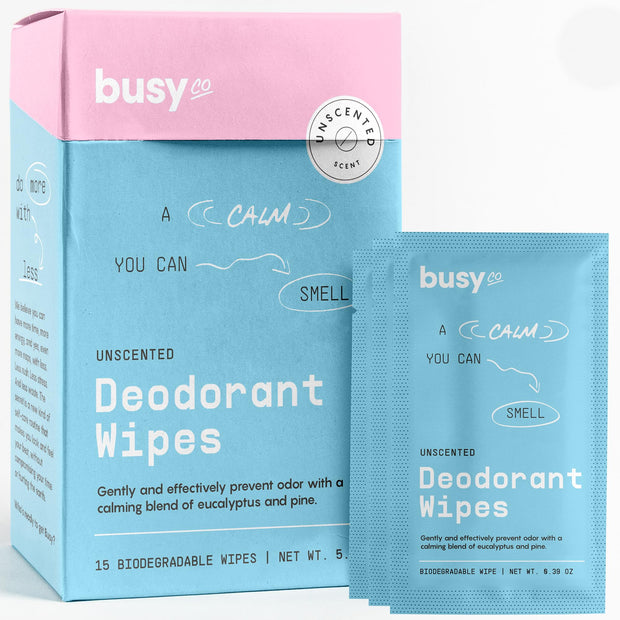 Refresh Line Deodorant Wipes - 15ct Deodorant for Women with Zinc, Probiotics & Prebiotics - Individually Wrapped - Sweat Wipes to Naturally Cleanse Skin & Remove Sweat & Odor