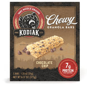 Kodiak Cakes Chewy Granola Snack Bars, Chocolate Chip, High Protein, 100% Whole Grains, 12 boxes with 5 bars each (60 bars total)