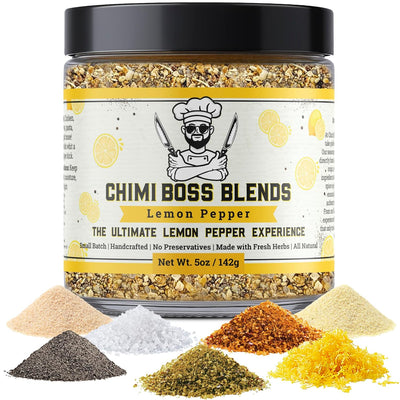 Lemon Pepper Seasoning by Chimi Boss Blends, 5oz – Bold Zesty Citrus & Cracked Pepper Spice Blend, – Gourmet All-Natural Rub for Chicken, Fish, Veggies, Grilling, Air Fryer & Everyday Cooking
