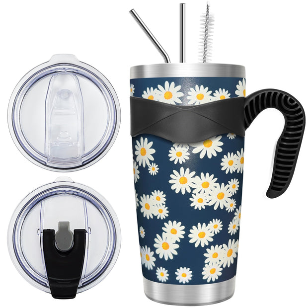 WETOWETO 20oz Tumbler, Stainless Steel Vacuum Insulated Coffee Travel Mug, Double Wall Powder Coated Insulated Coffee Mug Travel Mug with Lid Thermal Cup for Outdoor (Navy Blue, 1 Pack)