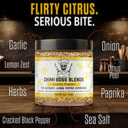 Lemon Pepper Seasoning by Chimi Boss Blends, 5oz – Bold Zesty Citrus & Cracked Pepper Spice Blend, – Gourmet All-Natural Rub for Chicken, Fish, Veggies, Grilling, Air Fryer & Everyday Cooking