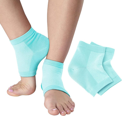 NatraCure Vented Moisturizing Gel Heel Sleeves - (2 Pairs of Skin Softening Footcare Treatment Socks for Cracked Heels, Dry feet, Foot calluses, Rough Heel Socks - (608-M RET2PK) - Size: Regular