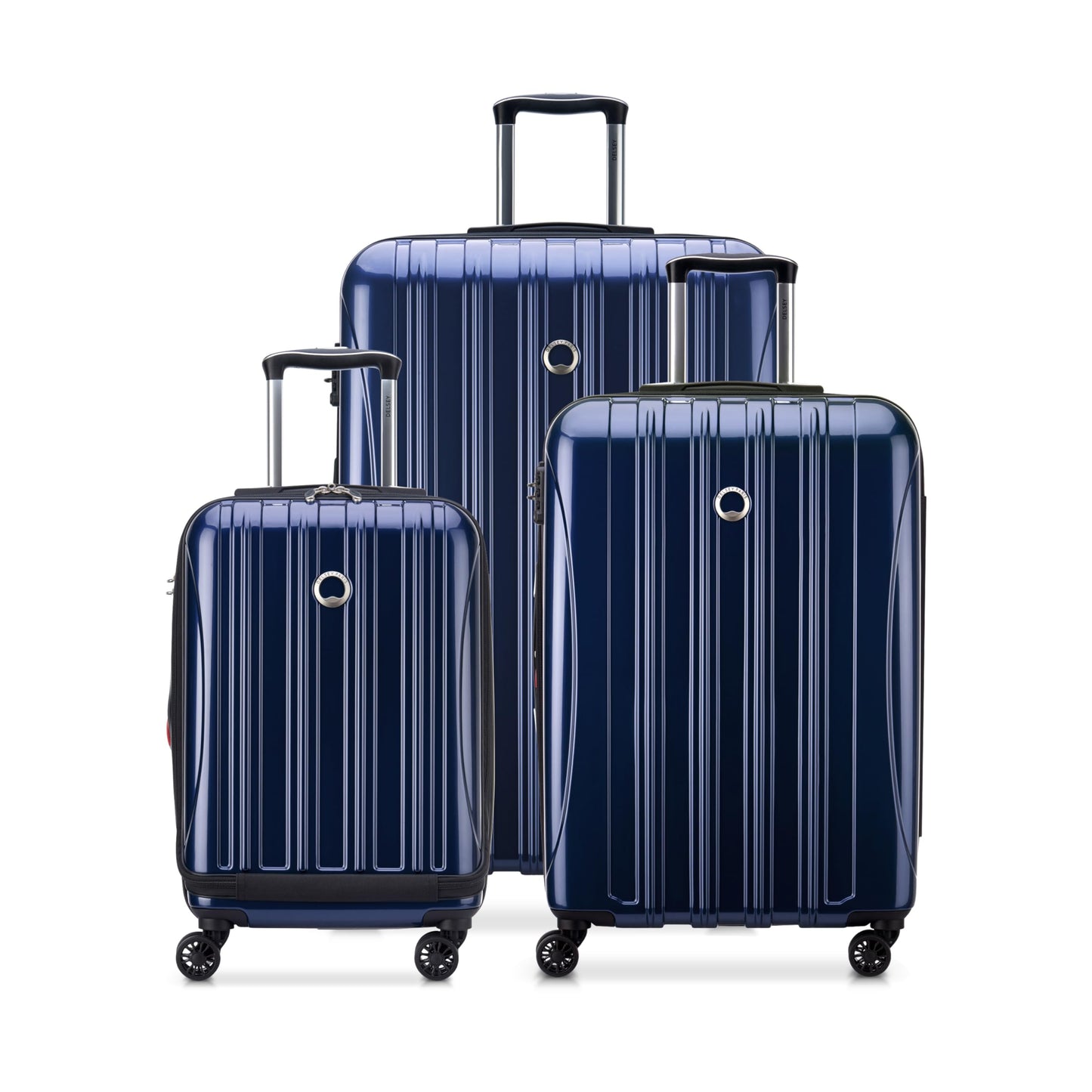 DELSEY PARIS Helium Aero Hardside Expandable Luggage with Spinner Wheels, Blue Cobalt, 3-Piece Set (21/24/28)