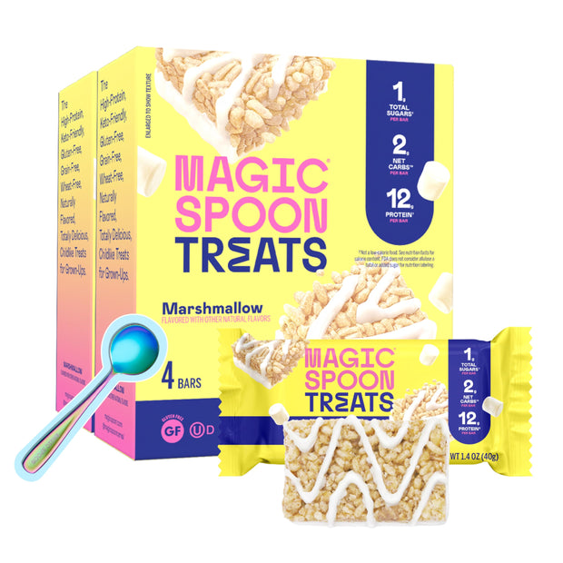 MAGIC SPOON Treats - High Protein, Low Carb, Keto Friendly, Low Sugar, Gluten Free, Crispy Protein Bar Cereal Bar, On-The-Go Healthy Snack (Chocolate PB, 8 Bars)