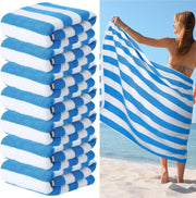 Oxford Cabana Stripe Beach Towels (Gold) PKG of 1 Dozen Size 30 x 70 Inches
