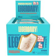 Legendary Foods 20g Protein Pastry - Low Carb Meal Replacement Bar - Low Glycemic, Gluten Free Protien Snacks - Healthy Keto Snack Box, 10x Zero Sugar Energy Bars - Bariatric Diabetic Friendly