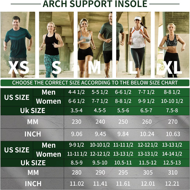 STSVZORR 220 lbs+ High Arch Support Insert Metatarsal Pad Pain Relief Men Women Plantar Fasciitis Insole Orthotic Flat Feet Heel Spur Comfort Standing All Day, Work Boots Shoe Insole