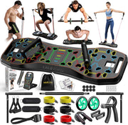 LALAHIGH 25-in-1 4rd Generation Push Up Board - Multi-Functional Foldable Gym System with Resistance Bands, Pilates Bar & Pulleys, Portable Workout Equipment for Men & Women, Chest/Back/Abs Training