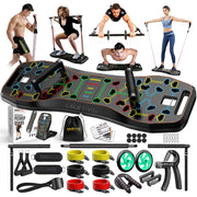 LALAHIGH 25-in-1 4rd Generation Push Up Board - Multi-Functional Foldable Gym System with Resistance Bands, Pilates Bar & Pulleys, Portable Workout Equipment for Men & Women, Chest/Back/Abs Training