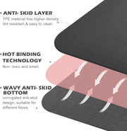 Yoga Mat Non Slip, Pilates Fitness Mats, Eco Friendly, Anti-Tear 1/4" Thick Yoga Mats for Women, Exercise Mats for Home Workout with Carrying Sling and Storage Bag