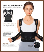 URSEXYLY Back Brace Posture Corrector for Women and Men, Breathable Shoulder Brace, Upper and Lower Back Pain Relief, Adjustable Full Back Support(Medium,Black)