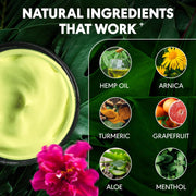 Natural Hemp Cream for Muscles, Joints, Neck, Back, Elbows - Hemp Oil Muscle Relaxer Cream to Soothe Discomfort - Hemp Oil Extract Gel with Arnica, Msm, Turmeric, Menthol Rub - 4 oz