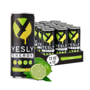 Yesly Energy Drink, Variety Pack, Naturally Flavored Sparkling Energy Drink With Electrolytes, Magnesium, Potassium, Vitamin C, B6 & B12, Natural Caffeine From Green Tea, 12 Fl Oz Cans, 12 Pack