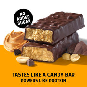 JUNKLESS Protein Bars - Chocolate Peanut Butter - 15g Protein, No Added Sugar, Gluten Free, High Fiber, Delicious Taste and Texture, Satisfying, Healthy Snack for Energy - 12 Bars