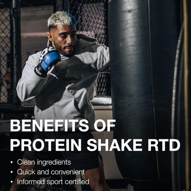 RAW Ready-to-Drink Protein Shake, Chocolate - RTD Protein Drinks with Grass-Fed Whey Protein Isolate for Post-Workout - Zero-Sugar & Gluten-Free Meal Replacement Drink & Breakfast Shake, 12 Fl Oz