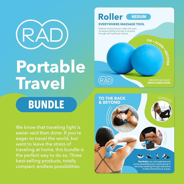 RAD All-in Kit – Foam Roller Set for Whole Body Massage & Myofascial Release – 7-in-1 Kit with Roller Stick, Yoga Block, Massage Balls – Muscle Recovery Tools for Mobility & Flexibility