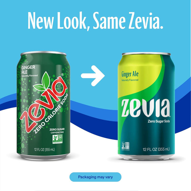 Zevia Zero Calorie Soda, Ginger Ale, 12 Ounce Cans (Pack of 6)
