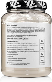 NAKED Whey Isolate Protein - Only 2 Ingredients, 30g Grass-Fed Protein, Zero Carb, Unflavored, Undenatured, Non-GMO, No Soy, Gluten-Free, No Preservatives - 28 Servings