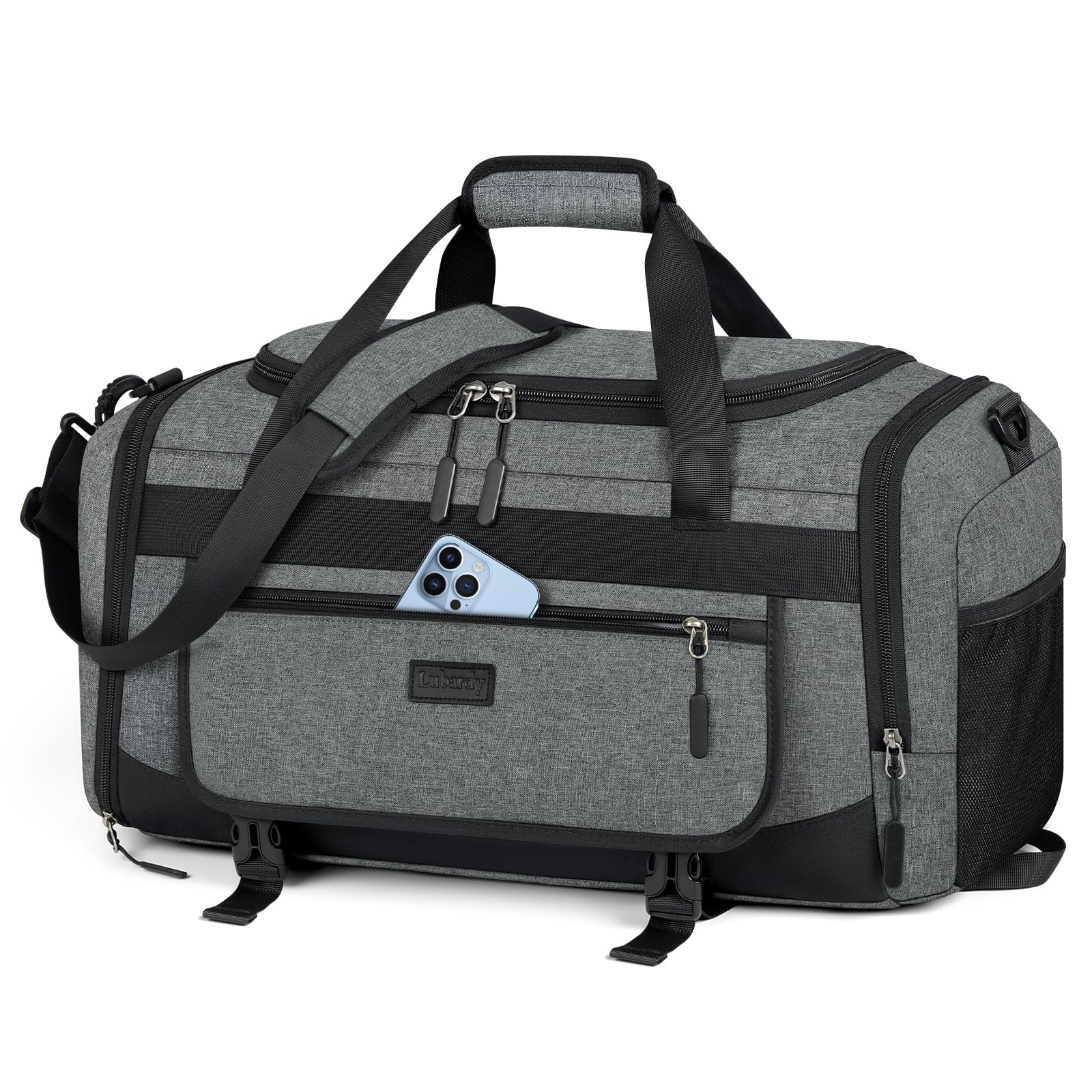 IGOLUMON Gym Bag for Men 40L Sports Duffel Bags Gym Duffle Bag Women with Shoe Compartment & Wet Pocket Water Resistant Travel Duffel Bag Lightweight Weekender Overnight Bag Black