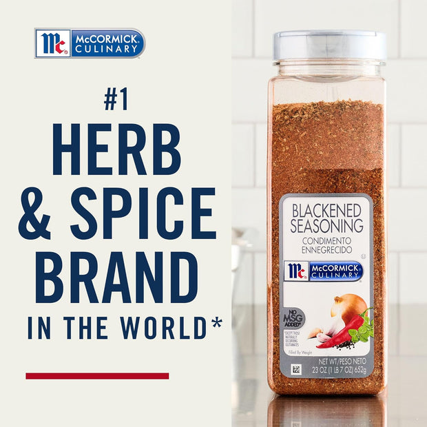McCormick Culinary Seasoning, Blackened, Non GMO, No MSG added, For Quality Blackened Flavor in Culinary & Professional Kitchens, 23 oz