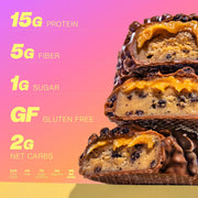 Misfits Vegan Protein Bars - Updated Gluten Free Recipe | Plant Based, Low Sugar & Carb, High Fiber Snacks | Variety Pack of 12 (4 Flavors)