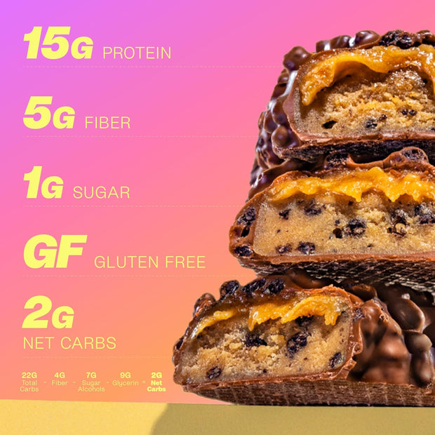 Misfits Vegan Protein Bars - Updated Gluten Free Recipe | Plant Based, Low Sugar & Carb, High Fiber Snacks | Variety Pack of 12 (4 Flavors)