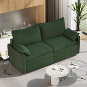 Vesgantti 108" Modular Sectional Sofa, Comfy Cloud Couch with Movable Ottoman Deep Seat Chenille L Shaped Modular Sofa, Sectional Couches for Living Room, Bedroom and Apartment, Beige