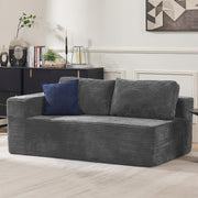 106" Cloud Sectional Couch, Left/Right Facing Convertible Sofa with Deep Seat, L-Shape Modular Upholstered Foam Couch for Living Room Bedroom, No Assembly Required (Corduroy Fabric, Beige)