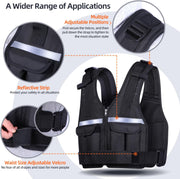 Sportneer Adjustable Weighted Vest Weights: 2-18 lbs/2-40 lbs Washable Weight Vest 16 In 1 Fast Adjust Rucking Vest for Women and Men Home Gym Workout Fitness Strength Training Vests