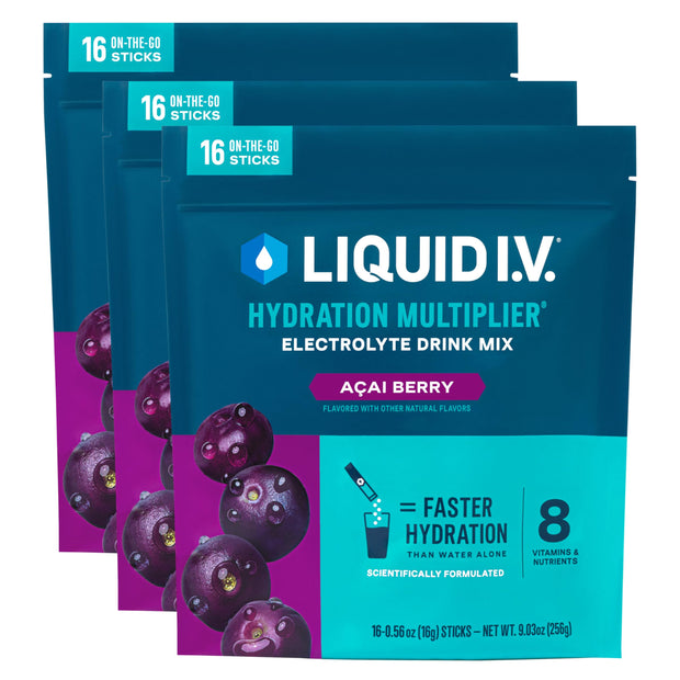 Liquid I.V.® Hydration Multiplier - Passion Fruit | Electrolyte Powder Drink Mix | 3 Pack (48 Servings)