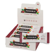 POSSIBLE Snack Bar - Organic Energy Bars with 10g of Plant-Based Protein - Vegan, Gluten-Free, Non-Dairy, USDA Organic - Healthy Fats - Clean Label - 1 Box, 12 Servings - Strawberry Beet Almond