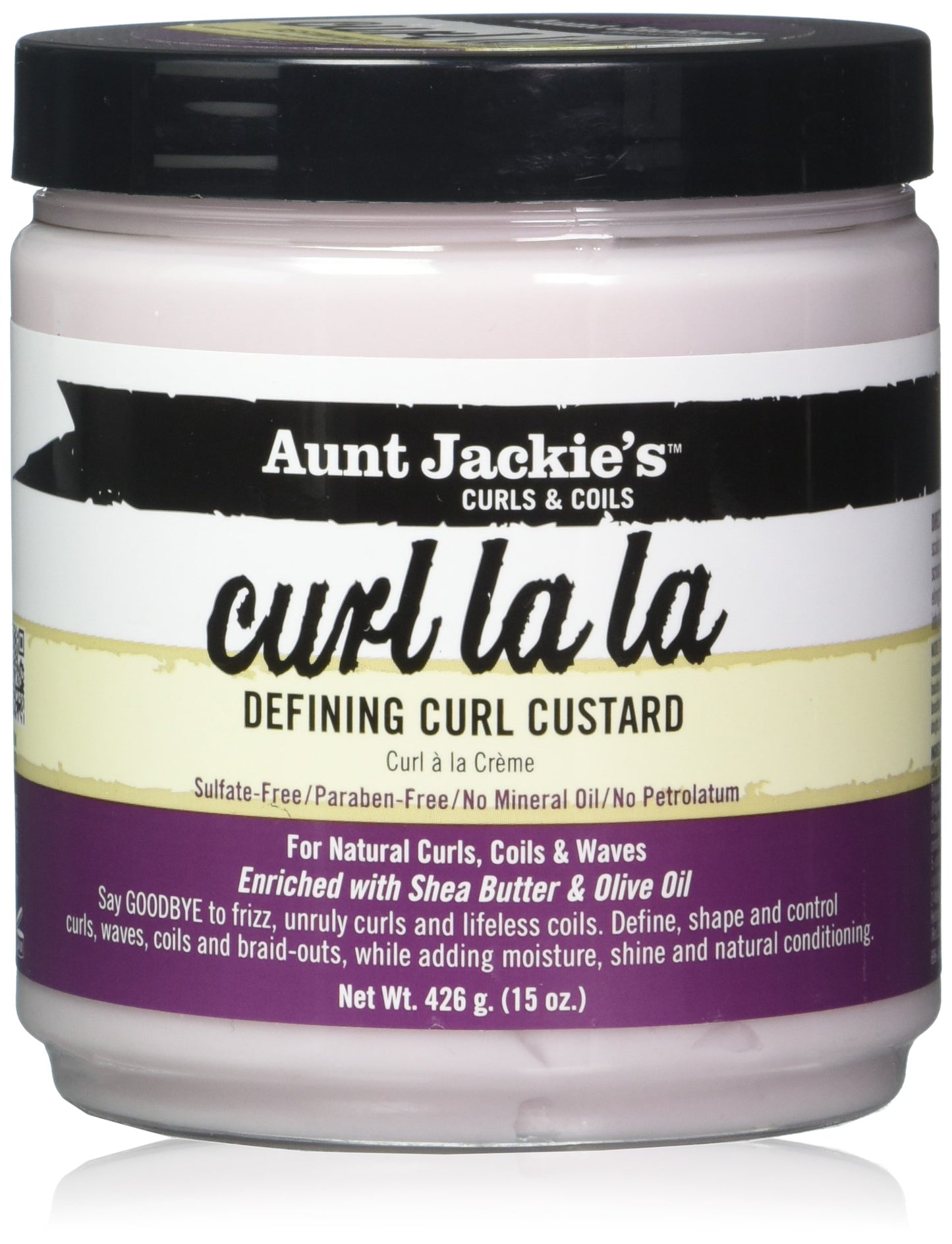 Aunt Jackie's Curl La La, Lightweight Curl Defining Custard, Enriched with Shea Butter & Olive Oil, Basic, 15 Ounce