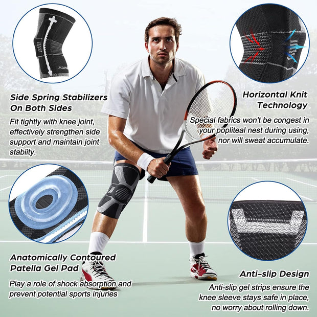 NEENCA Knee Brace for Knee Pain Relief, Medical Knee Support with Patella Pad & Side Stabilizers, Compression Knee Sleeve for Meniscus Tear, ACL, Arthritis, Joint Pain, Runner, Sport- FSA/HSA APPROVED