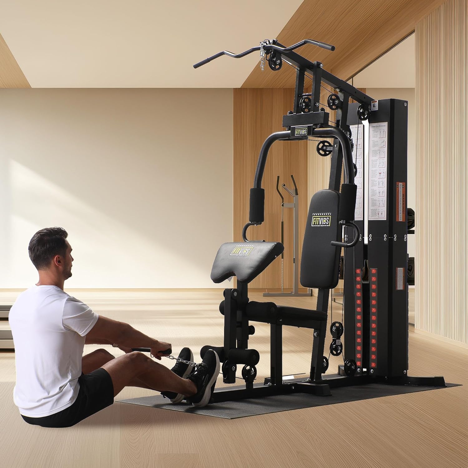 BalanceFrom Multifunctional Home Gym Workout Station with 160LBS Weight, Comes with Floor Mat Stack, Comes with Floor Mat