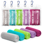 Pleneal Cooling Towels - 6 Pack Cooling Towel (40"x12"), Ice Gym Towels for Working Out, Microfiber Cool Towel for Neck and Face, Yoga Towel for Home Gym, Workout & More Activities