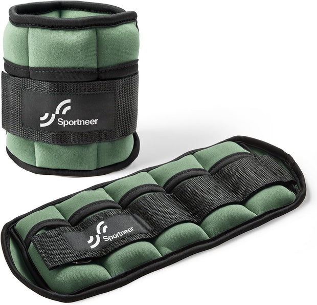 Sportneer Adjustable Ankle Weights 1 Pair 2 4 6 8 10 Lbs Leg Weight Straps for Women Men, Weighted Ankle Weights Set for Gym,Fitness, Workout,Walking, Jogging,1-5 lbs Each Ankle, 1 Pair 2-10 lbs