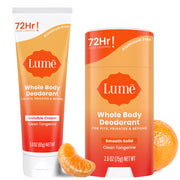 Lume Whole Body Deodorant - Invisible Cream and Solid - 72 Hour Odor Control - Aluminum Free, Baking Soda Free, Skin Safe - 3.0 Ounce Cream and 2.6 Ounce Solid Bundle (Lavender Sage)