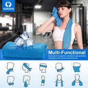 Sukeen 4 Pack Cooling Towel (40"x12"), Soft Breathable Chilly Microfiber Towel for Yoga, Sport, Running, Gym, Workout & More Activities