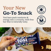 Tosi Meal Nut Bars, Cashew Coconut, Healthy Snacks for Adults & Kids, Crunchy Plant Based Protein Bar (14G), Keto Snacks, Vegan, Gluten & Soy Free, Low Sugar, Omega 3s, 2.4oz, 12-Pack