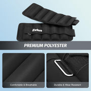 ZELUS 1 Pair Adjustable Ankle Weights, 2 4 6 8 10 lb Modularized Leg Weight Straps for Women Men, Weighted Ankle Weight Set with Removable Sandbags, 1-5 lb per Ankle Strap for Gym Yoga Jogging Walking