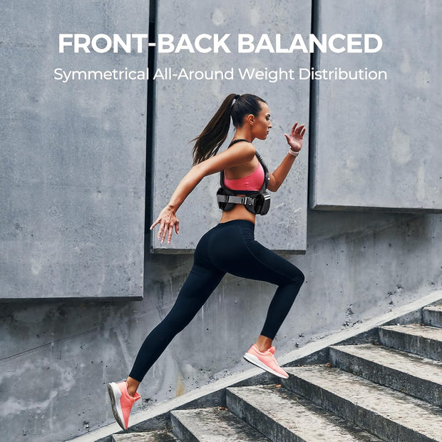 PACEARTH Adjustable Weight Vest 4-10lbs / 11-20lbs / 20-32lbs X-Shape Weighted Vest for Women and Men, Home Workout Ironsand Vest with Zipper Pouch and 6 Weight Packs, Available in Pink, Gray, Black