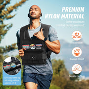 VEVOR Adjustable Weighted Vest, 11-20lb/20-32lbs/35lbs/40lbs Weight Vest with 6 Ironsand Weights and Reflective Stripe, Workout Equipment for Strength Training Running Jogging