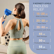 LifePro Sonic LX Athletic Heated Massage Gun – Deep Tissue Portable Massager for Muscle Recovery - 9 Speed & 10 Heads Massage Gun - Rechargeable Percussion Massager for Athletes & Sports Enthusiasts