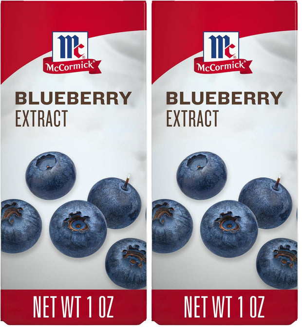 McCormick Blueberry Extract with Other Natural Flavors, Distinctive, Sweet Blueberry Flavor and Aroma for Baking Cookies, Cake, and Muffins, and Beverages Like Lemonade, Mocktails, and Smoothies, 1 fl oz
