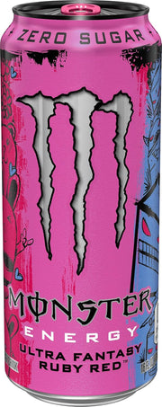 Monster Energy Ultra Fantasy Ruby Red, Sugar Free Energy Drink, 16 Ounce (Pack of 15)