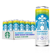 Starbucks Iced Energy Drink, Tropical Peach, Zero Sugar Energy Drink, Plant Based Caffeine, Hydration, Mental Clarity, 12 Fl Oz Cans (Pack of 12)