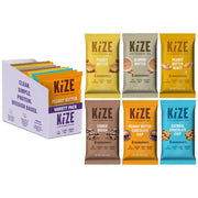 KiZE Energy Bars - Peanut Butter Honey - Gluten Free, Dairy Free, Non-GMO, and High Protein Meal Replacement Energy Bars, Clean and Simple Food Ingredients - 7g High Protein Snacks, (10 Count)
