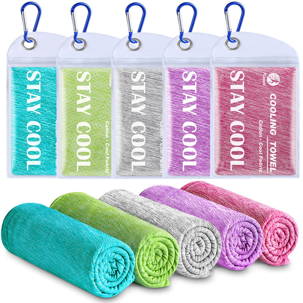 Pleneal Cooling Towels - 6 Pack Cooling Towel (40"x12"), Ice Gym Towels for Working Out, Microfiber Cool Towel for Neck and Face, Yoga Towel for Home Gym, Workout & More Activities