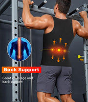 Junlan Sauna Suit for Men 2 in 1 Waist Trainer Sauna Shirt for Men Sweat Band for Stomach